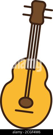 dessin vectoriel d'icône de style de ligne et de fond d'instrument de guitare Illustration de Vecteur