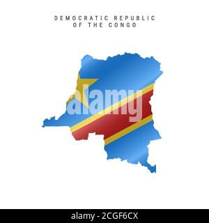 Carte du drapeau de la République démocratique du Congo. Illustration vectorielle Illustration de Vecteur