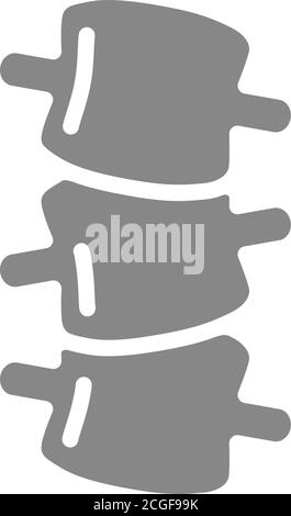 Spondylolisthesis icône grise. Symbole de sténose foraminale Illustration de Vecteur