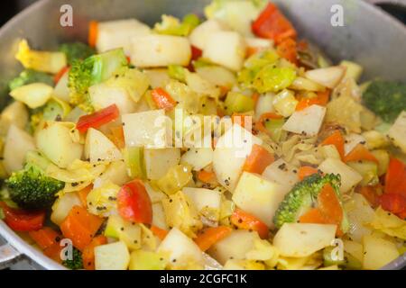 Gros plan du sabzi de plat de légumes indien Banque D'Images