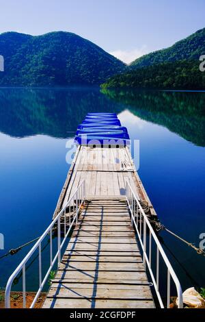 Lac Shikaribetsu, préfecture de Hokkaido, Japon Banque D'Images