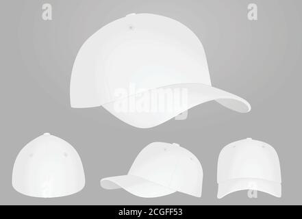 Casquette de baseball blanche. Illustration vectorielle Illustration de Vecteur