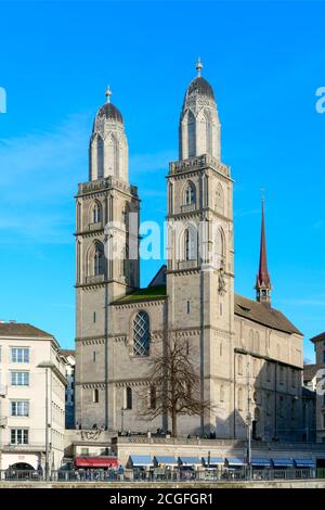 ZURICH, SUISSE - 21 AVRIL 2020 : vue sur le donwtown de Zurich. Banque D'Images