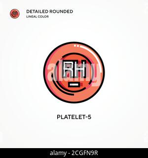 Icône du vecteur plaquettaire-5. Concepts modernes d'illustration vectorielle. Facile à modifier et à personnaliser. Illustration de Vecteur