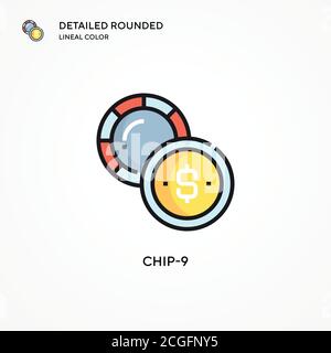 Icône de vecteur Chip-9. Concepts modernes d'illustration vectorielle. Facile à modifier et à personnaliser. Illustration de Vecteur