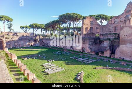 Hippodrome de Domitian (Stadio Palatino) à Rome, Italie. Banque D'Images