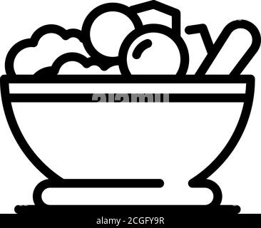 Icône salade grecque, style contour Illustration de Vecteur