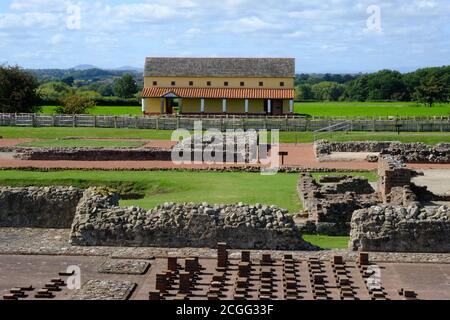 Ville romaine de Wroxeter, Villa romaine, Shropshire, Angleterre, ferme, Viriconium, Grande-Bretagne romaine, Bath House, Histoire de l'éducation Banque D'Images