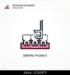 Icône de vecteur Dental-FLOSS-2. Concepts modernes d'illustration vectorielle. Facile à modifier et à personnaliser. Illustration de Vecteur