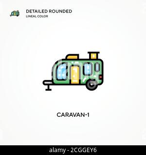 Icône vecteur Caravan-1. Concepts modernes d'illustration vectorielle. Facile à modifier et à personnaliser. Illustration de Vecteur