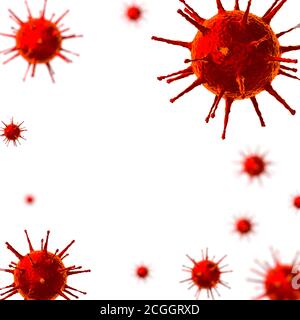 Coronavirus, Covid-19, cellules du virus du COV-SRAS-2 - illustration 3D Banque D'Images