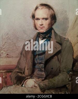 Richmond George - Portrait de Charles Darwin - British School - 19e siècle Banque D'Images