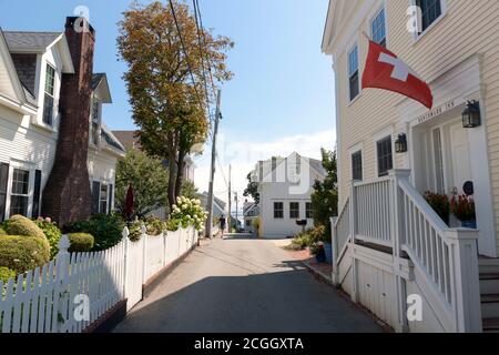 Rue Dyer à Provincetown, Massachusetts. Banque D'Images