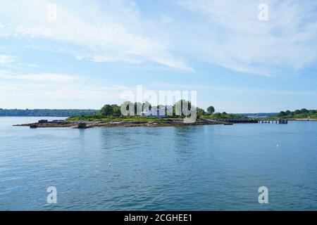 PORTLAND, ME -12 AOÛT 2020- vue sur les îles de la baie de Casco, Portland, Maine, États-Unis. Banque D'Images