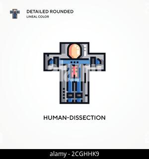 Icône de vecteur de dissection humaine. Concepts modernes d'illustration vectorielle. Facile à modifier et à personnaliser. Illustration de Vecteur