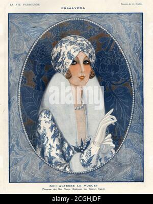 1920 France La Vie Parisienne Magazine Plate Banque D'Images