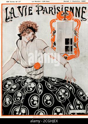 1920 France La Vie Parisienne Magazine Cover Banque D'Images