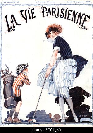 1920 France La Vie Parisienne Magazine Cover Banque D'Images