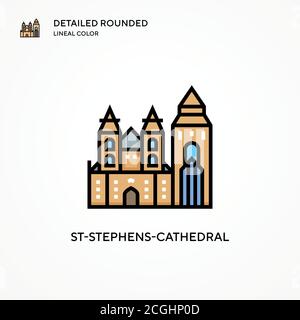 Icône vecteur St-stephens-Cathedral. Concepts modernes d'illustration vectorielle. Facile à modifier et à personnaliser. Illustration de Vecteur