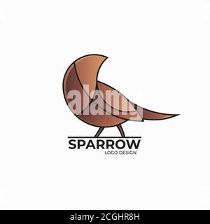 Modèle de logo Sparrow Illustration de Vecteur