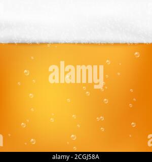 Bière texture alcool boisson. Bière fraîche froide avec mousse et bulles. Vecteur Illustration de Vecteur