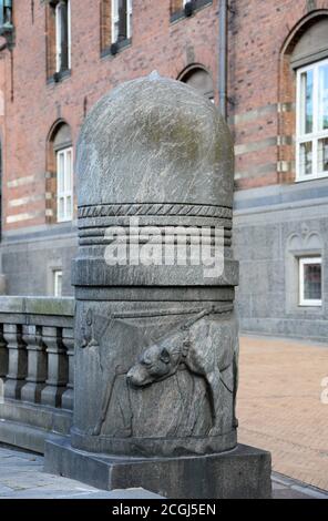 Détail architectural de l'hôtel de ville de Copenhague