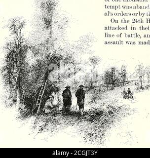 . Batailles et dirigeants de la guerre civile : être pour la plupart des contributions des officiers de l'Union et des Confédérés . — l'armée de la Cumberland ad-vancing contre la première, et celle de la Tennessee againstthe autre. Malgré leurs pertes bien plus importantes que celles qu'ils ont infligées, les troupes fédérales ont fait pression sur les intranchements confédérés dans de nombreux endroits, en maintenant le conflit inégal pendant deux heures et demie, avec le courage persévérant des soldats américains.at 11:30 A. M. l'attaque avait échoué. Dans le général Shermans mots: Environ 9 heures a. M. du jour nommé [le 27 juin], le t Banque D'Images