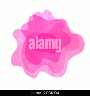 Aquarelle rose abstrait moderne géométrique transparent formes liquides. Modèle peint à la main aquarelle pour texte, logo, prospectus ou présentation Illustration de Vecteur