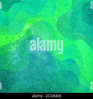Arrière-plan abstrait aquarelle avec formes géométriques colorées vert vif. Illustration des vagues peintes à la main aquarelle. Banne Illustration de Vecteur