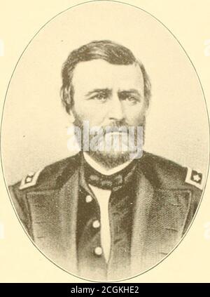 . Officiers de l'armée et de la marine (volontaires) qui ont servi dans la guerre civile . g le chemin de fer Han-nial et Saint-Joe. Il a été placé en comm-mand, d'abord à Ironton, puis à Jefferson City, et finallydu District du sud-ouest du Missouri, avec des quartiers généraux à Cape Girardeau. Cette commande a été étendue de façon sous-sequente pour englober le sud de l'Illinois et le Kentucky de l'Ouest. Il avait, en moyenne, nommé brigadier-général de volontaires, mai 17,1861. Le général Grant a commencé ses opérations en prenant d'abord Paducah, Kentucky, puis Belmont, et a investi et capturé fort Donelson, avec quatre-vingt-quatre-vingt-trois-mille Banque D'Images