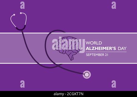 Illustration vectorielle de la Journée mondiale de l'Alzheimers observée le 21 septembre Illustration de Vecteur