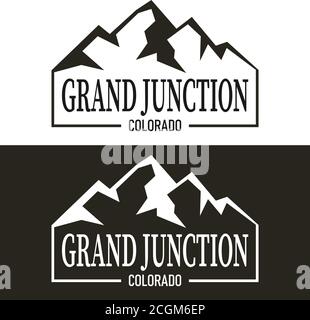 Grand Junction, impression de logos, typographie, graphiques vectoriels, illustration, étiquette de badge. Illustration de Vecteur