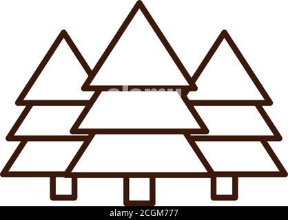 pins forêt botanique nature linéaire icône style illustration vectorielle Illustration de Vecteur