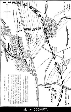 . L'histoire du quinzième Régiment Massachusetts Volunteer Infantry dans la guerre civile, 1861-1864 [ressource électronique] . ven ici tel était la condition des hommes que beaucoup d'entre eux ont trouvé un peu de sommeil. Le 15 septembre, le régiment traversa Boonsborough et Keedysville, et Thenbivouiked. Septembre 16, une troisième division a été ajoutée au Secondcorps. Une brigade indépendante du général Nathan Kim-ball faisait partie du corps depuis le 2 juillet. Les regi-ments de cette brigade et d'autres régiments, nouveaux et anciens, ont été organisés pour faire une division complète, qui a été placée sous-commandement du général W. Banque D'Images