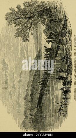 . Histoires de la guerre civile . est survenue en 1881. 74 HISTOIRES DE LA GUERRE CIVILE XIII UNE EXPÉRIENCE DE GARÇONS À LA BATAILLE OFFREDERICKSBURG [de la YottJis Companiony^ J'AI ÉTÉ seulement dix-sept ans quand j'ai enrôla ina Maine régiment. Nous n'avons pas été amenés face à face avec l'ennemi jusqu'en décembre 1862, quand la grande bataille de Fredericksburg a été menée. Le matin du 11 décembre nous a trouvés en face de Fredericksburg, Whichis situé sur le côté sud de la rivière Rappahannock. Nous avons passé toute la journée à regarder nos batteriesjeter des obus dans la ville en feu. A l'aide d'un verre, nous pouvions voir le Banque D'Images