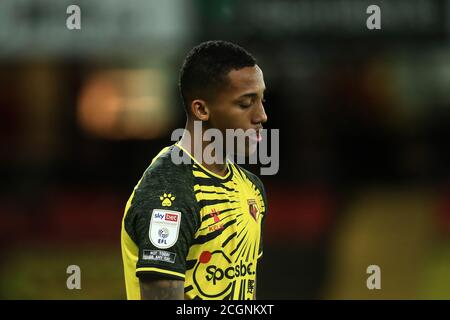 WATFORD, ANGLETERRE. 11 SEPTEMBRE Joao Pedro de Watford pendant le match de championnat Sky Bet entre Watford et Middlesbrough à Vicarage Road, Watford. (Crédit : Leila Coker | INFORMATIONS MI) crédit : INFORMATIONS MI et sport /Actualités Alay Live Banque D'Images