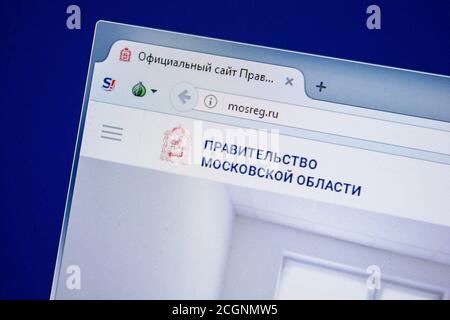 Ryazan, Russie - 24 juillet 2018 : page d'accueil du site de MosReg sur l'affichage de PC. URL - MosReg.ru Banque D'Images
