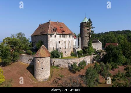 Château de Colmberg, également château de Kolbenberg, Hohenzollernburg, Hoehenburg, Spornburg sur la 511 m de haut Heuberg dans l'Altmuehltal, aujourd'hui hôtel et Banque D'Images