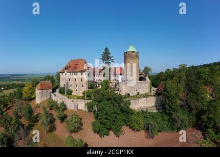 Château de Colmberg, également château de Kolbenberg, Hohenzollernburg, Hoehenburg, Spornburg sur la 511 m de haut Heuberg dans l'Altmuehltal, aujourd'hui hôtel et Banque D'Images