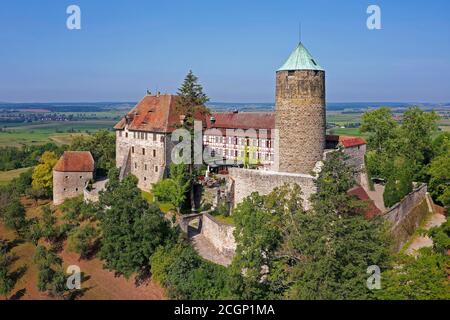 Château de Colmberg, également château de Kolbenberg, Hohenzollernburg, Hoehenburg, Spornburg sur la 511 m de haut Heuberg dans l'Altmuehltal, aujourd'hui hôtel et Banque D'Images