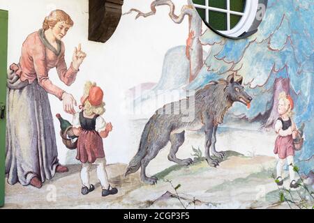 Hansel et Gretel House, Detail, Oberammergau, Ammertal, haute-Bavière, Allemagne Banque D'Images