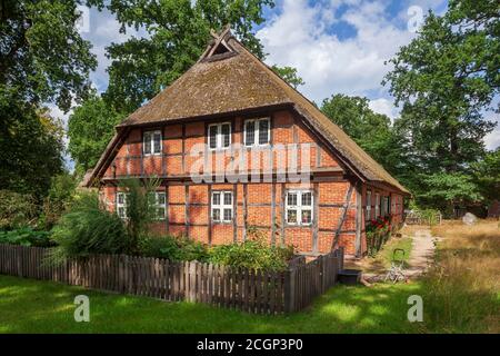 The Heath Museum DAT ole Huus à Wilsede, Lueneburg Heath, Basse-Saxe, Allemagne Banque D'Images