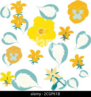 Fleurs magnifiques et colorées sans couture Illustration de Vecteur
