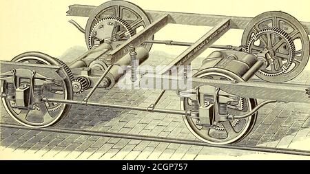 . Journal de chemin de fer de la rue . BUREAUX: CHICAGO: 185 Dearborn St.ST. LOUIS: 304 Locust St.PHILADELPHIA: 119 So. Quatrième St.CLEVELAND, 0.: 117 public Square.TOPEKA: 700 Kansas Avenue. Way System dans tous ses détails, est préparé sous des garanties suitablede succès, de prendre des contracturespour équiper de nouvelles roadesavec tous les appareils)électriques et me-chanical, pour l'exploitation des rues d'équipement de chemins de fer, et alsofor les routes maintenant en opération. Moteur automatique Sprague.—PUISSANCE de cheval. 220 volts. Efficacité, 91 pour cent.. Voiture de rue montrant les moteurs. CARACTÉRISTIQUES DES MOTEURS DE CHEMIN DE FER. Le plus léger Banque D'Images