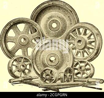. Journal de chemin de fer de la rue . Câble codeCarwheel, catasauqua LARGE ET ÉTROIT CALIBRE. Voitures de fret et de charbon DE CHAQUE DESCRIPTION ROUES DE VOITURE RÉFRIGÉRÉES ET EN ACIER POUR les chemins de fer électriques et à vapeur de service de chemin de fer Hammered Axles Banque D'Images
