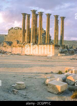 Jerash, Jordanie. Ruines de la ville romaine de Gerasa. Photographié en novembre 1966. Banque D'Images