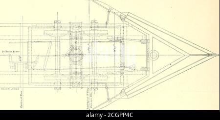 . Journal de chemin de fer de la rue . ÉLÉVATION LATÉRALE, MONTRANT LA MOITIÉ DE LA VOITURE DE TRANSPORT AVEC ÉQUIPEMENT DE CHARRUE AVANT 930 STREET RAILWAY JOURNAL. [Vol XXL N° 26. Lieels avec bride i-iii, et boîtes de dimensions standard M. C. B. Pour éliminer les coupures de lieavy dans la division sud, la com-pany a acheté un chasse-neige rotatif Ruggles de PONT EN ACIER spécial inhabituel en traversant la rivière Vermillion avec son exten-sion Norwalk. La société a érigé un pont en acier qui mérite plus que de passer. Il est situé dans un endroit de super. PLAN DE FIXATION DE LA CHARRUE AVANT À la taille DU WAGON-CAISSE et ])()er. Il est de TH Banque D'Images