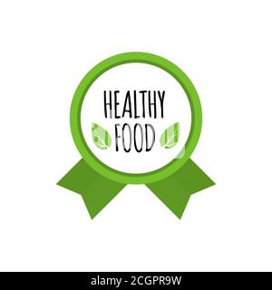Badge bio food. Logo vecteur vegan. Conception saine des aliments. Illustration vectorielle Illustration de Vecteur
