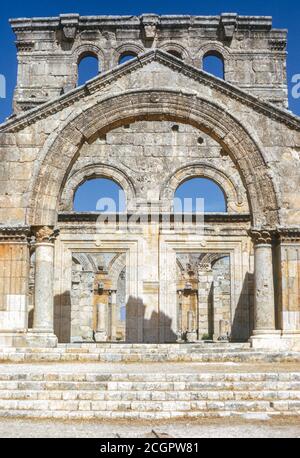 Syrie. Église de Saint Simeon Stylites, Qalaat Semaan, octobre 1974. Banque D'Images