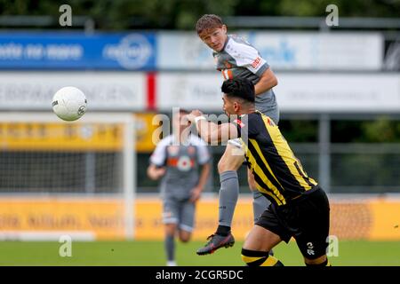 RIJNSBURG, 12-09-2020, Sportpark Middelmour, Dutch Tweede Divisie football Season 2020 / 2021, Rijnsburgse Boys - Jong Volendam, joueur de Jong Volendam Robin Schulte Banque D'Images